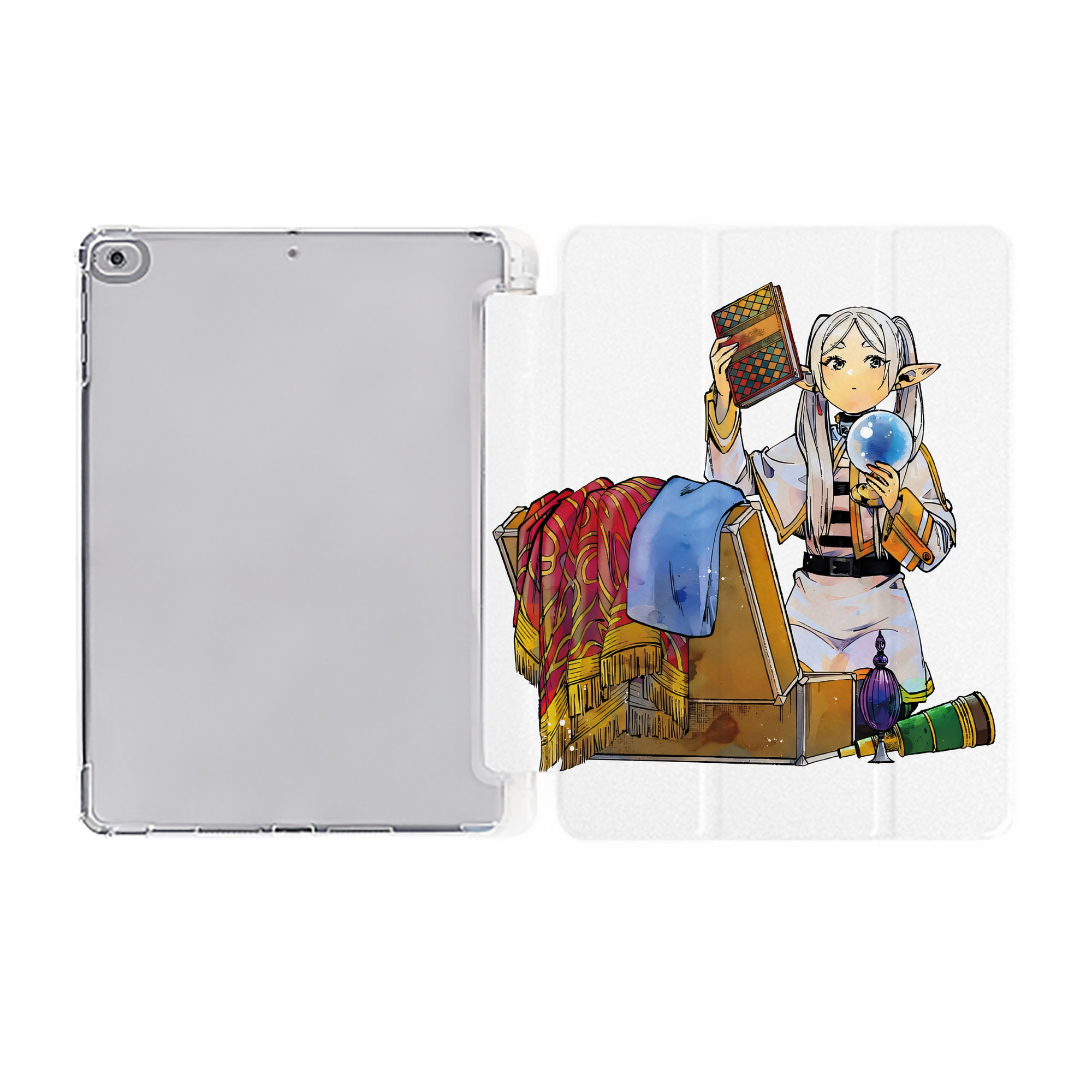 （画像用） 葬送のフリーレン Frieren IPad ケース ペン収納付き 三つ折りスタンド PUレザー×シリコン 対応機種9.5/10.5/10.9インチ